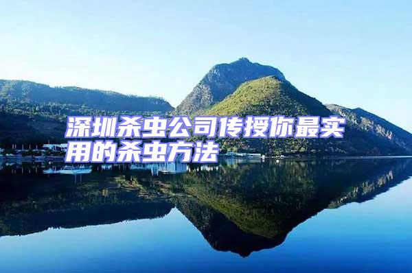 深圳殺蟲公司傳授你最實(shí)用的殺蟲方法
