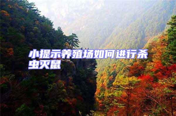 小提示養(yǎng)殖場如何進行殺蟲滅鼠