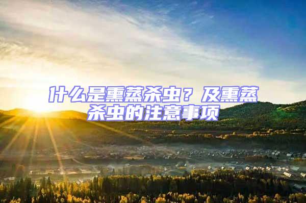 什么是熏蒸殺蟲?及熏蒸殺蟲的注意事項