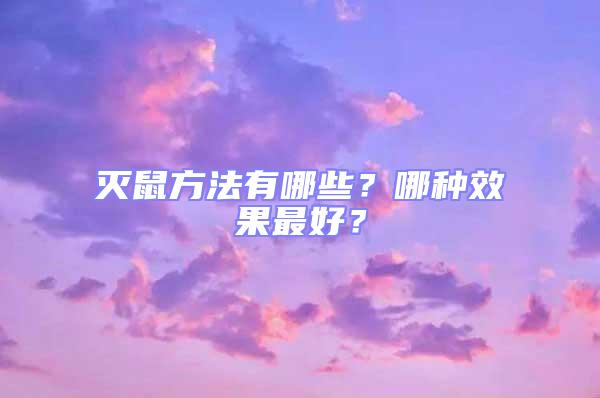 滅鼠方法有哪些？哪種效果最好？