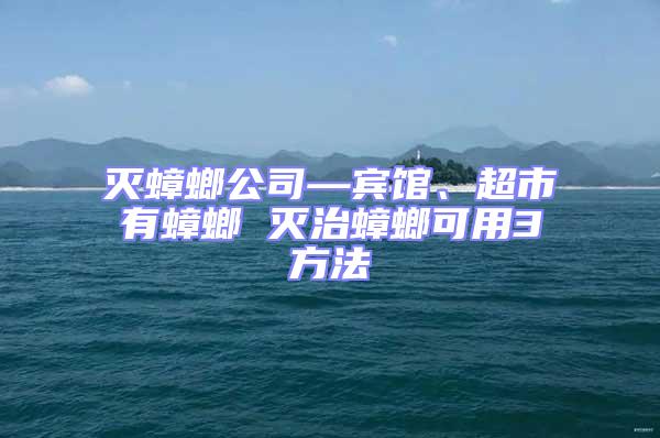 滅蟑螂公司—賓館、超市有蟑螂 滅治蟑螂可用3方法