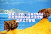 國家衛健委：將新型冠狀病毒感染肺炎納入法定傳染病乙類管理