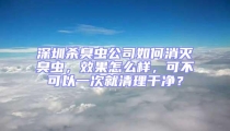 深圳殺臭蟲公司如何消滅臭蟲，效果怎么樣，可不可以一次就清理干凈？