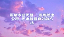 深圳專業滅鼠  深圳除蟲公司 滅老鼠最有效的方法