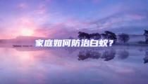家庭如何防治白蟻？