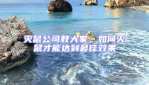 滅鼠公司教大家，如何滅鼠才能達(dá)到最佳效果