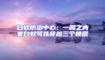 白蟻防治中心：一周之內(nèi)家白蟻可以穿越三個(gè)樓層