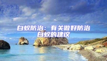 白蟻防治：有關(guān)做好防治白蟻的建議